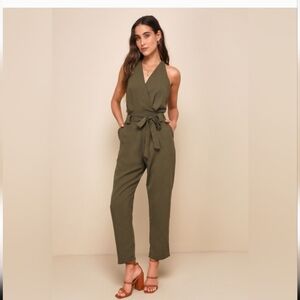 Lulus Olive Green Sleeveless Jumpsuit